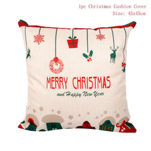 Load image into Gallery viewer, Set of 4 Christmas Cushion Cotton Linen Merry Christmas Cover Cushion