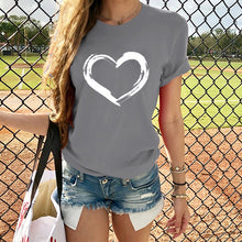 Load image into Gallery viewer, Women T-shirts Casual Love Printed Tops Tee Summer