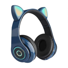 Load image into Gallery viewer, LED Cat Ear Noise Cancelling Headphones Bluetooth 5.0 Young People Kids Headset Support TF Card 3.5mm Plug with Mic