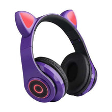 Load image into Gallery viewer, LED Cat Ear Noise Cancelling Headphones Bluetooth 5.0 Young People Kids Headset Support TF Card 3.5mm Plug with Mic