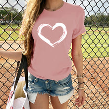 Load image into Gallery viewer, Women T-shirts Casual Love Printed Tops Tee Summer