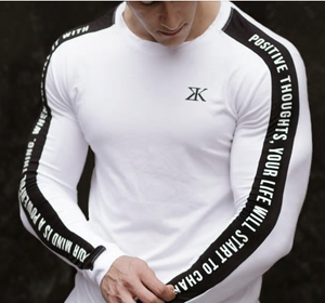 Men Long Sleeves Elasticity Muscle T Shirts Gym Clothing