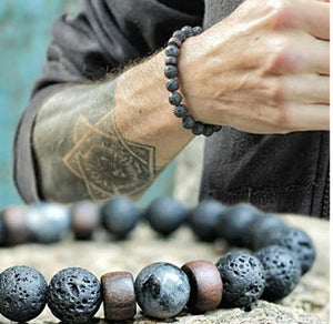 Men Bracelet Natural Moonstone Bracelet Tibetan Buddha