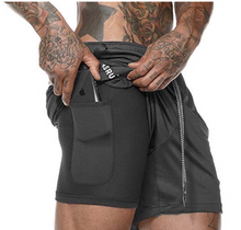 Load image into Gallery viewer, Men Double-Deck Fitness Bodybuilding Breathable Quick Drying Shorts.