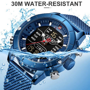 Men Watch Luxury Military Sport Quartz  Stainless Steel LED