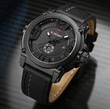 Load image into Gallery viewer, Men Sports Military Quartz Watch Analog Leather Strap Wristwatch