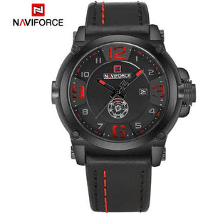 Men Sports Military Quartz Watch Analog Leather Strap Wristwatch