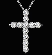 Load image into Gallery viewer, Silver Necklace Jewelry Women Fashion Cross Crystal Zircon.