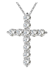 Load image into Gallery viewer, Silver Necklace Jewelry Women Fashion Cross Crystal Zircon.