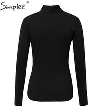 Load image into Gallery viewer, Women V Neck Office Blouses Shirts Long Sleeve Tops