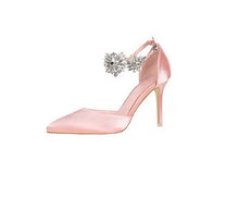 Load image into Gallery viewer, Elegant Rhinestone High Heels Women Pumps Silk Pointed Toe Shoes