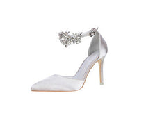 Load image into Gallery viewer, Elegant Rhinestone High Heels Women Pumps Silk Pointed Toe Shoes