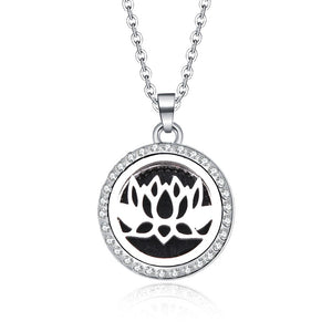 Aroma Locket Necklace Magnetic Stainless Steel Aromatherapy Essential Oil Diffuser