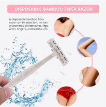 Load image into Gallery viewer, Biodegradable Bamboo Fiber Disposable Razor Body Hair Removal With 3 Blades