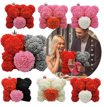 Load image into Gallery viewer, Rose Bear Heart Artificial Flower Rose Teddy Bear For Women.