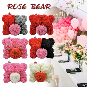 Rose Bear Heart Artificial Flower Rose Teddy Bear For Women.