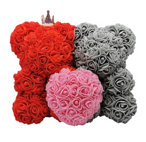 Rose Bear Heart Artificial Flower Rose Teddy Bear For Women.