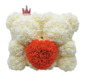 Rose Bear Heart Artificial Flower Rose Teddy Bear For Women.