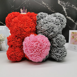 Rose Bear Heart Artificial Flower Rose Teddy Bear For Women.