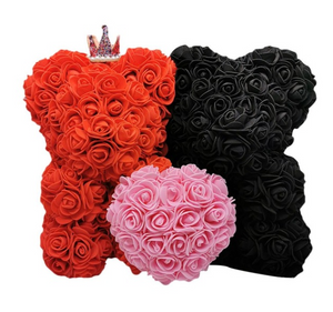 Rose Bear Heart Artificial Flower Rose Teddy Bear For Women.