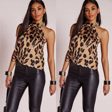 Load image into Gallery viewer, Womens Summer Halter Neck Tank Top Leopard Print Sleeveless Blouse T Shirts