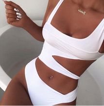 Load image into Gallery viewer, Women High Waisted Swimming Suit One Piece Bandage