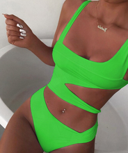 Load image into Gallery viewer, Women High Waisted Swimming Suit One Piece Bandage