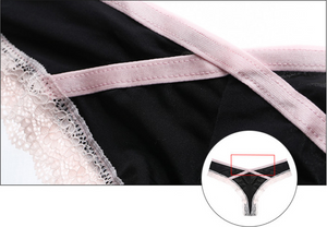 Women Sexy Cross Yoga Sports Thong Low Waist Transparent Panties.