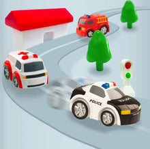 Load image into Gallery viewer, Manual Car Adventure Track Toys For Children Educational Rescue Vehicles 3pcs/cars