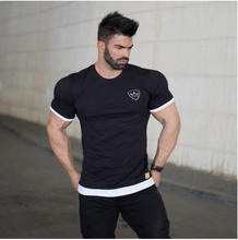 Load image into Gallery viewer, Men Short Sleeve T Shirt Fitness Bodybuilding Crossfitsmale Brand