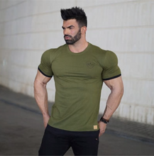 Load image into Gallery viewer, Men Short Sleeve T Shirt Fitness Bodybuilding Crossfitsmale Brand