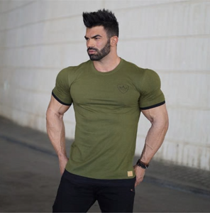 Men Short Sleeve T Shirt Fitness Bodybuilding Crossfitsmale Brand