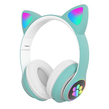 Load image into Gallery viewer, LED Cat Ear Noise Cancelling Headphones Bluetooth 5.0 Young People Kids Headset Support TF Card 3.5mm Plug with Mic