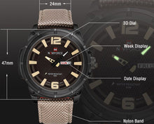 Load image into Gallery viewer, Military Watches Men Fashion Casual Canvas Leather Sport Quartz Wristwatches