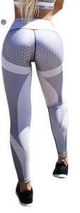 Women Fitness Legging Honeycomb Digital Print