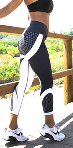 Women Fitness Legging Honeycomb Digital Print