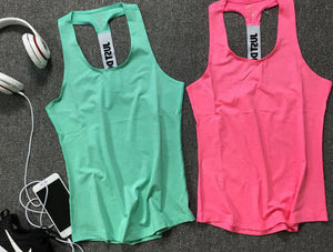 Women Sleeveless Fitness Vest Exercise Workout Sports T-Shirts Fitness/Yoga