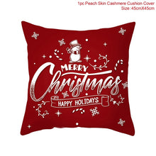 Load image into Gallery viewer, Set of 4 Christmas Cushion Cotton Linen Merry Christmas Cover Cushion